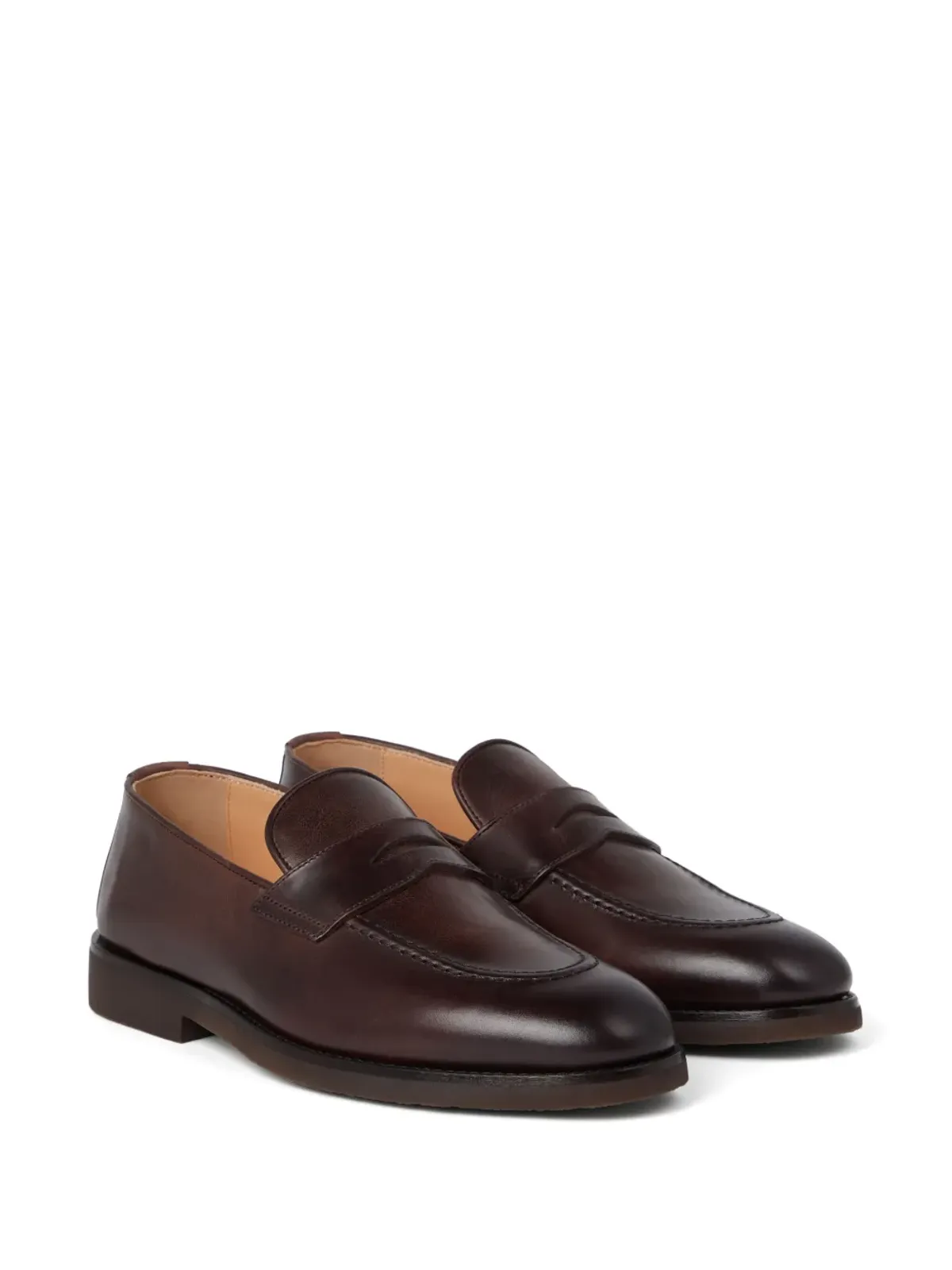 Brunello Cucinelli ポリッシュ仕上げカーフレザー ローファー - 画像2