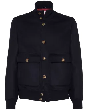 Brunello Cucinelli ハイネック ウール ジャケット - ブルー - サムネイル1
