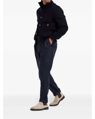 Brunello Cucinelli ハイネック ウール ジャケット - ブルー - サムネイル2