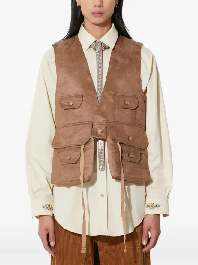 Engineered Garments Engineered Garments ボタン留め・多機能ポケット付きジレ - ブラウンの商品画像