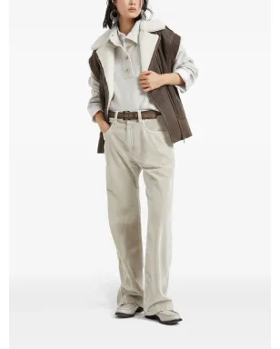 Brunello Cucinelli ブルネロ クチネリ ミッドライズ コットンパンツ - ニュートラルカラー - サムネイル2