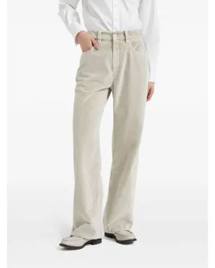 Brunello Cucinelli ブルネロ クチネリ ミッドライズ コットンパンツ - ニュートラルカラー - サムネイル3