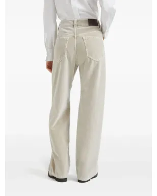 Brunello Cucinelli ブルネロ クチネリ ミッドライズ コットンパンツ - ニュートラルカラー - サムネイル4