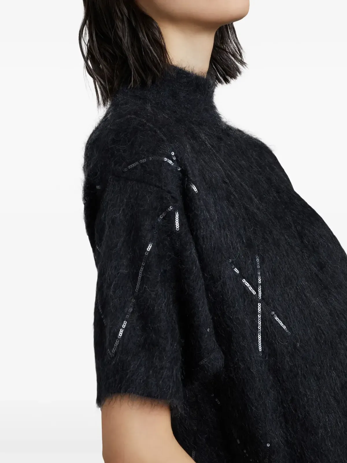 Brunello Cucinelli スパンコール装飾ドレス ブラック - 画像5