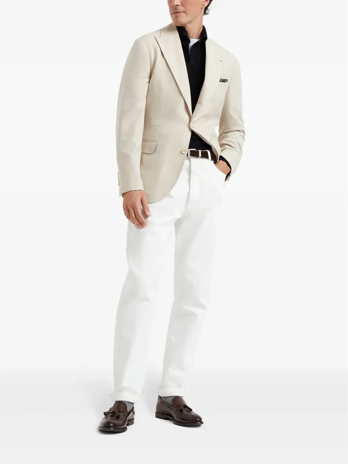 Brunello Cucinelli カシミア ポロシャツ ブラック - 画像2
