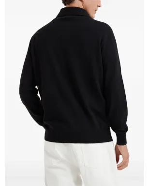 Brunello Cucinelli カシミア ポロシャツ ブラック - サムネイル4