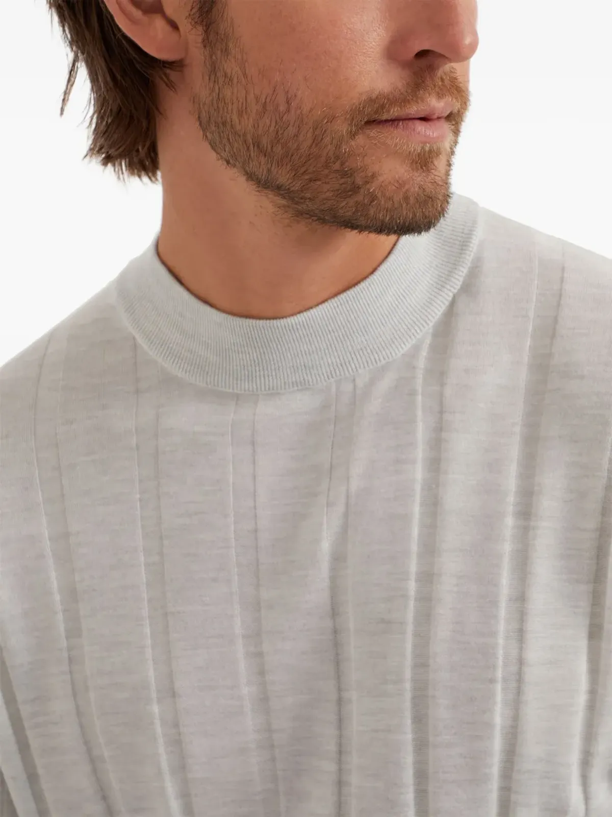Brunello Cucinelli リブ編み タートルネックニット - 画像5