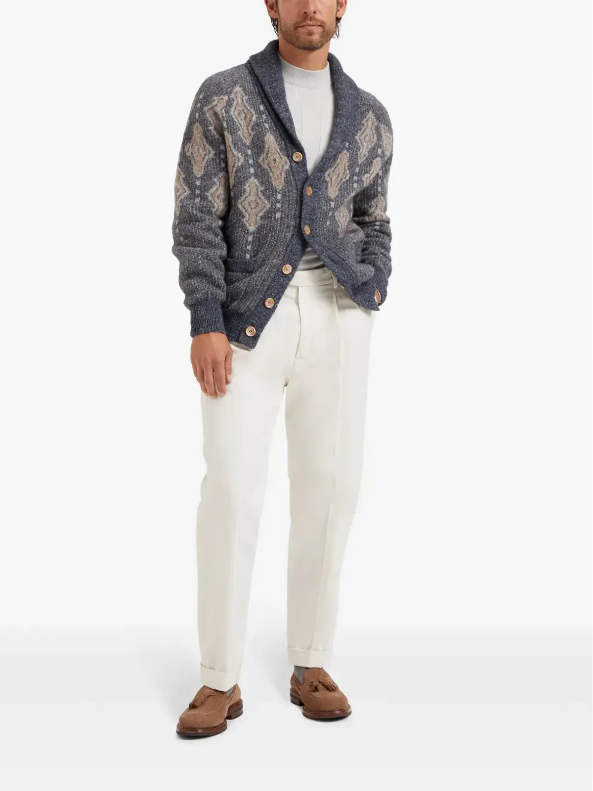 Brunello Cucinelli リブ編み タートルネックニット - 画像2