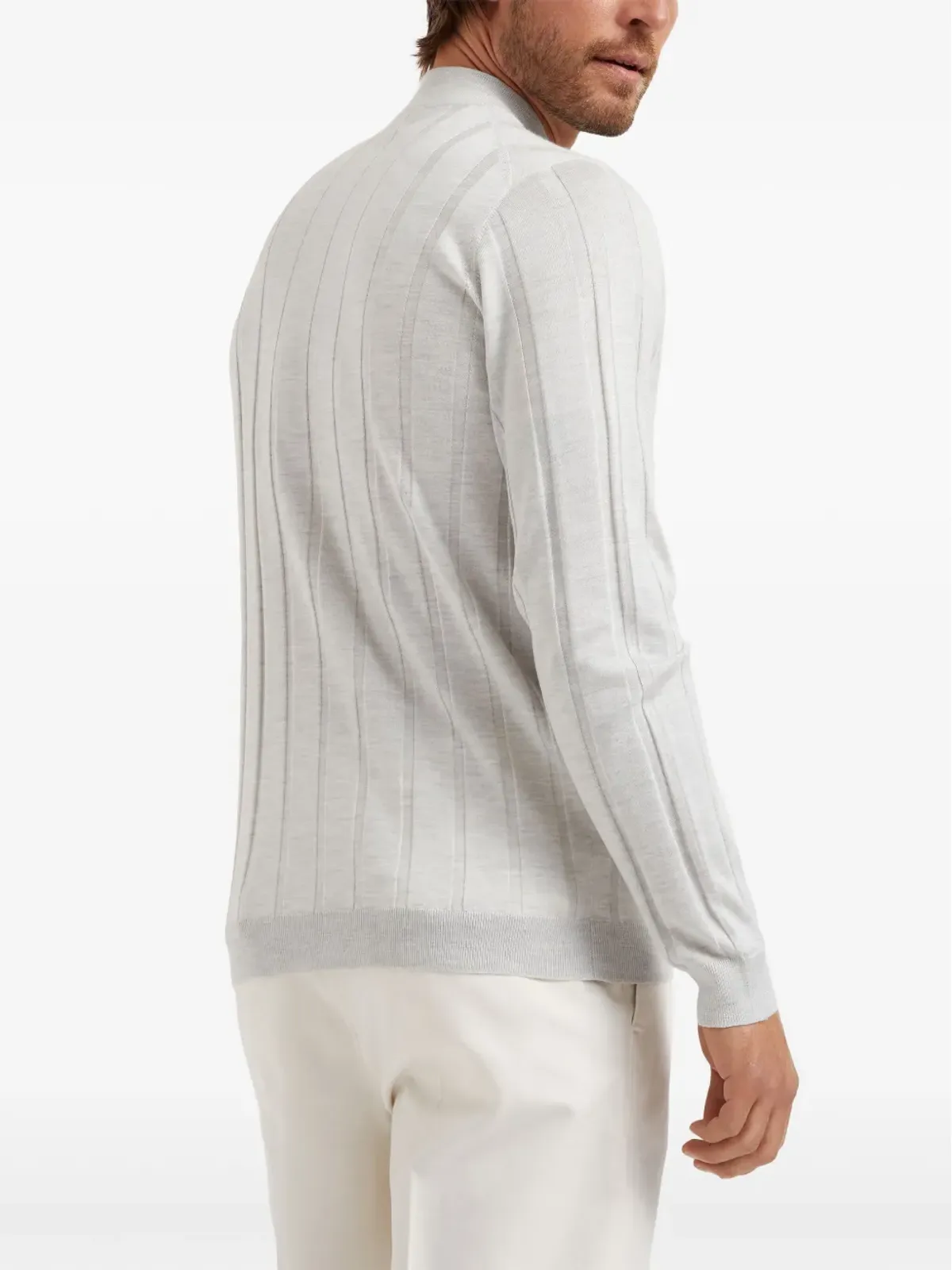 Brunello Cucinelli リブ編み タートルネックニット - 画像4