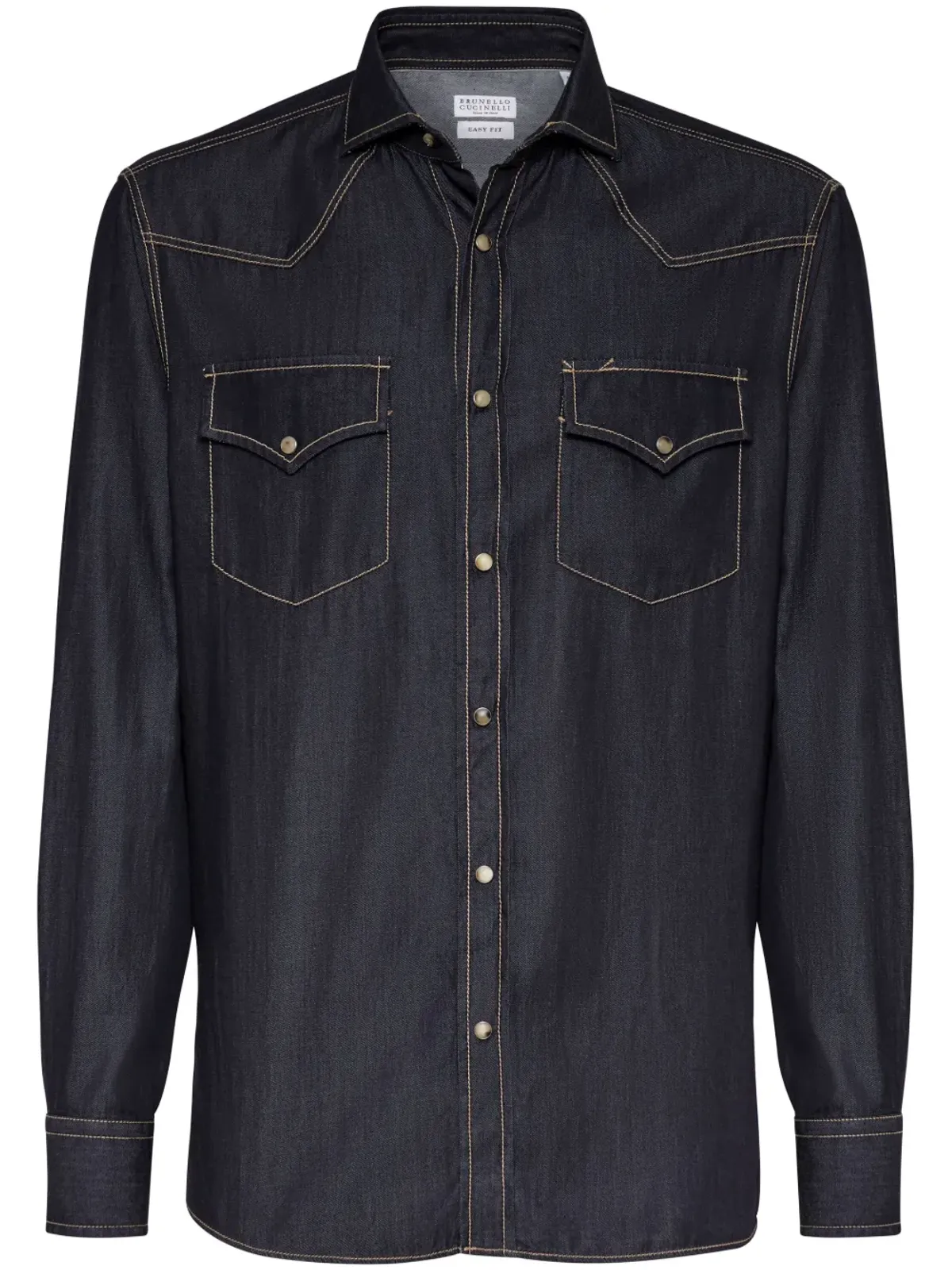 Brunello Cucinelli デニムコットンシャツ（グレー） - 画像1