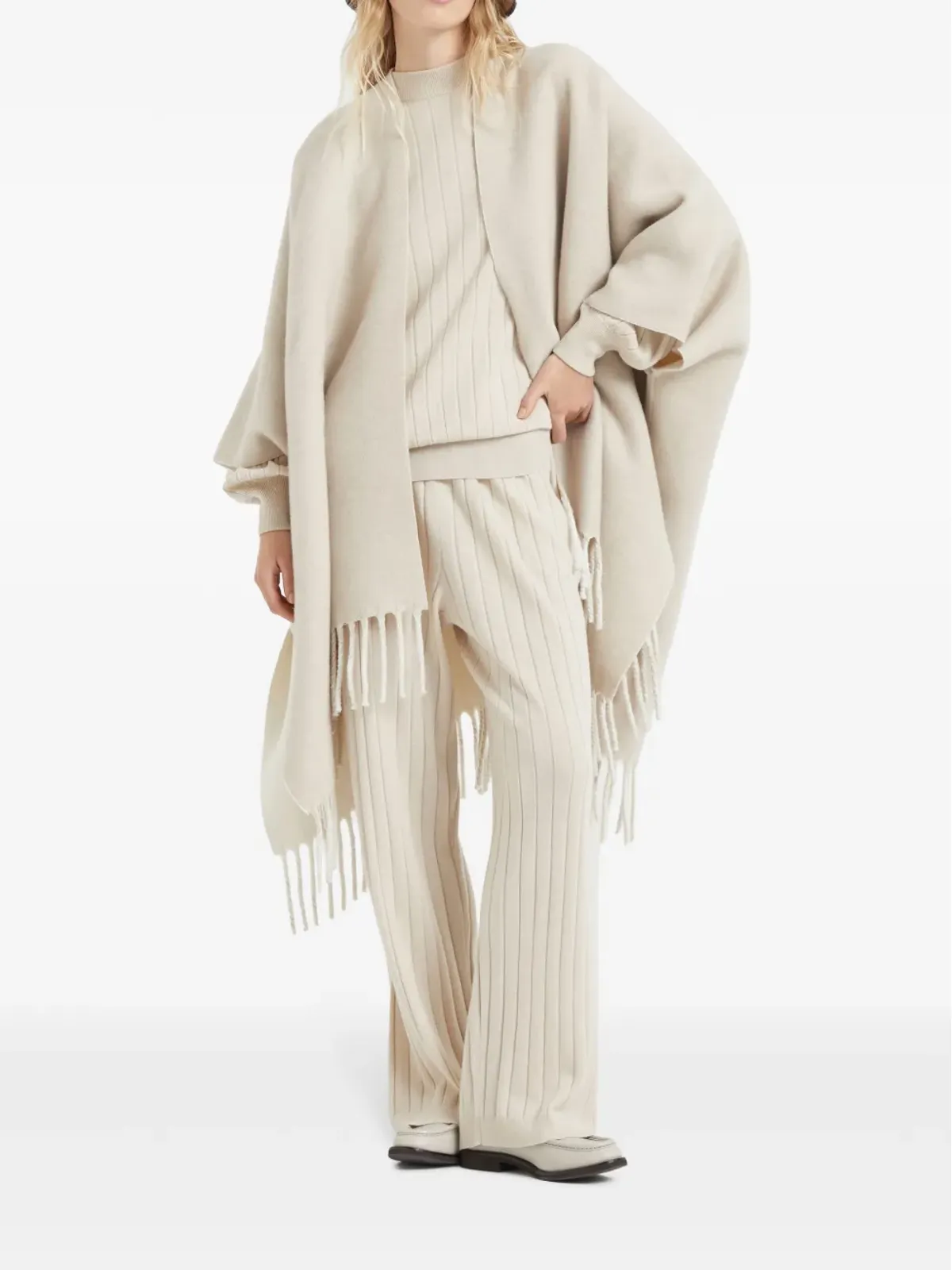 Brunello Cucinelli カシミアリブニットパンツ - 画像2