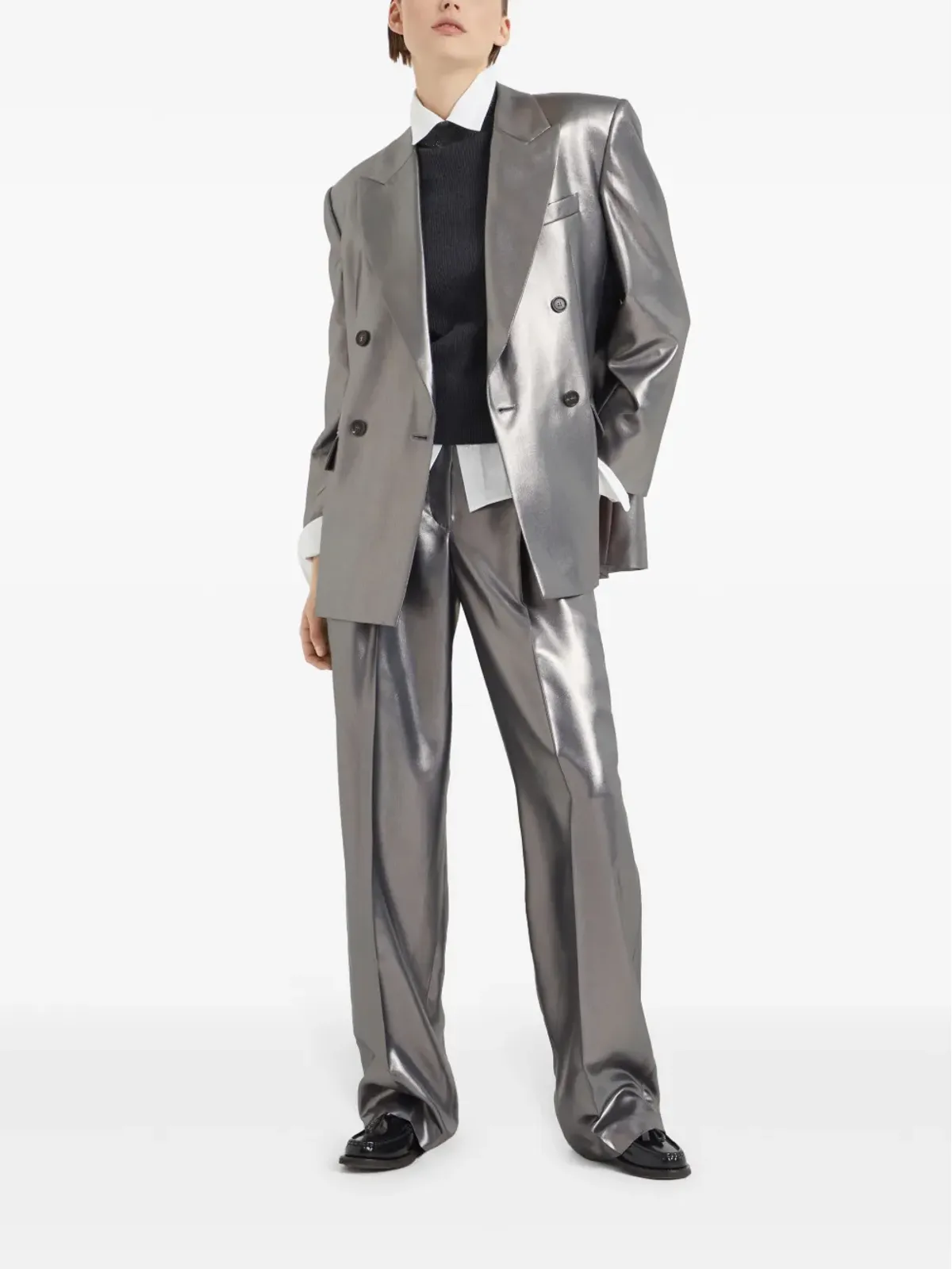 Brunello Cucinelli ハイネック カシミヤセーター - グレー - 画像2