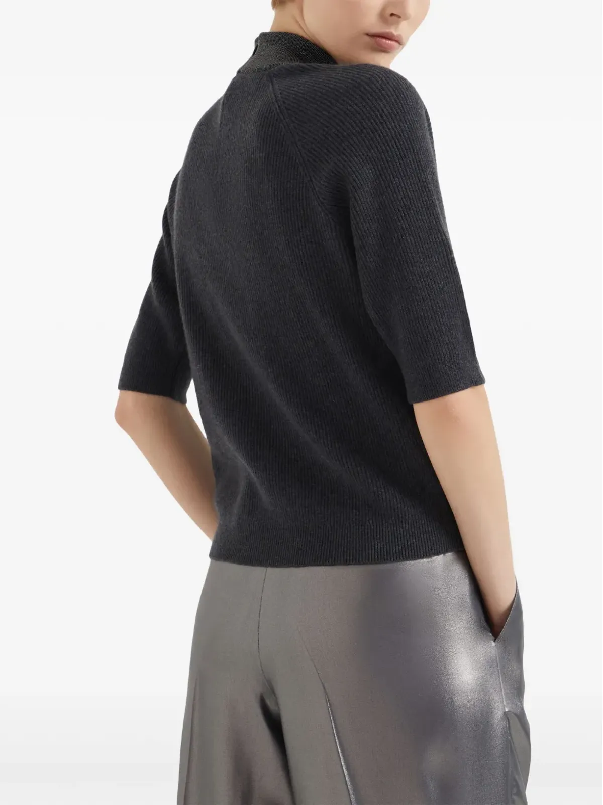 Brunello Cucinelli ハイネック カシミヤセーター - グレー - 画像4