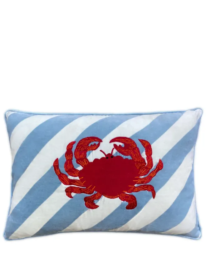 Les-Ottomans Les-Ottomans 蟹柄ストライプクッションの商品画像