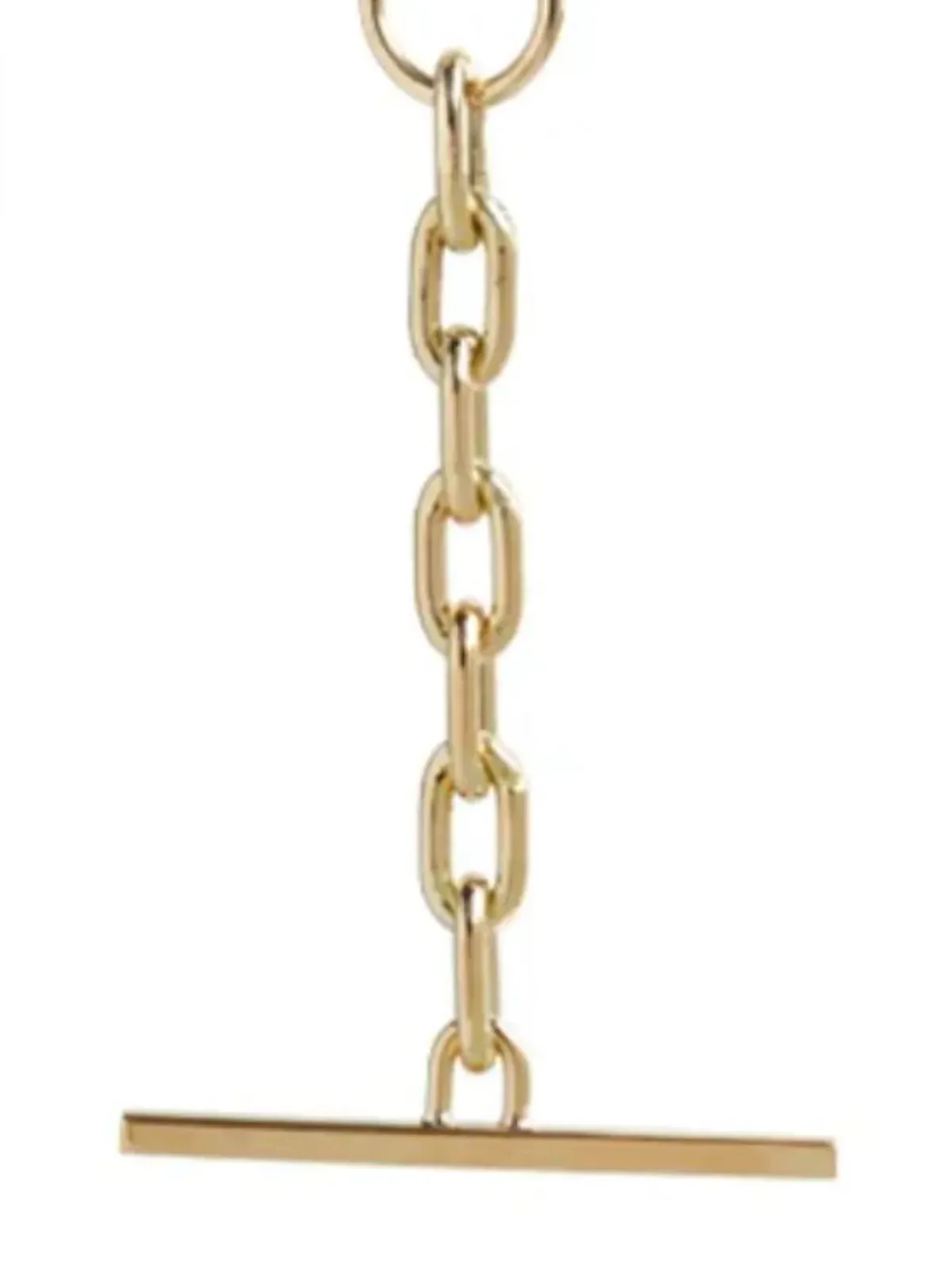 Zoë Chicco 14Kゴールド ミディアム スクエアオーバルリンク フェイク トグル ラリアット ネックレス - 画像2