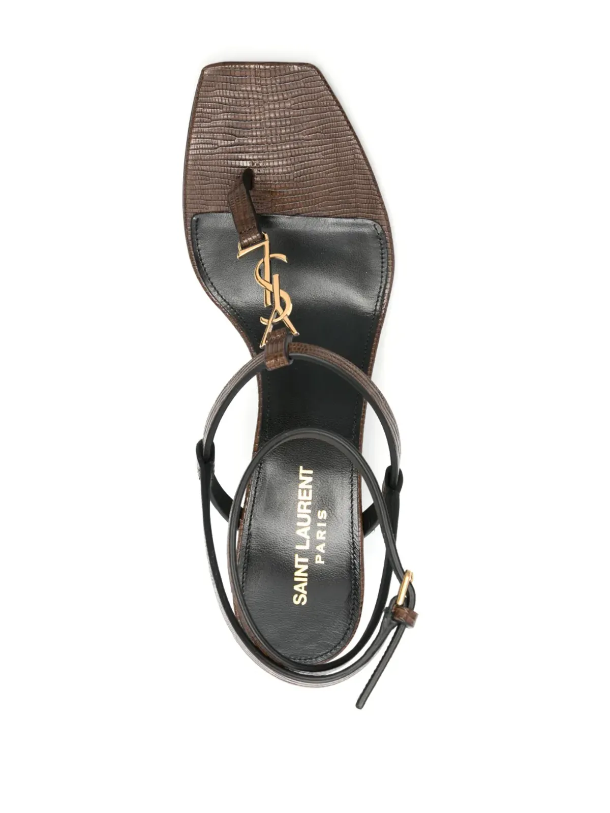 Saint Laurent Cassandra 60mm レザーサンダル - ブラウン - 画像4
