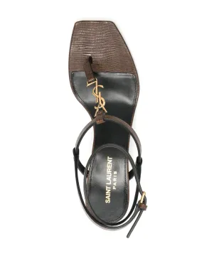 Saint Laurent Cassandra 60mm レザーサンダル - ブラウン - サムネイル4