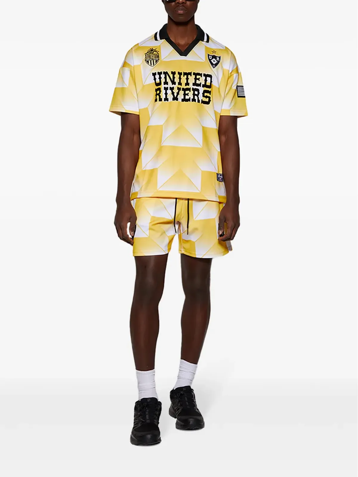 United Rivers サッカー幾何学プリント ドローストリングショーツ - 画像2