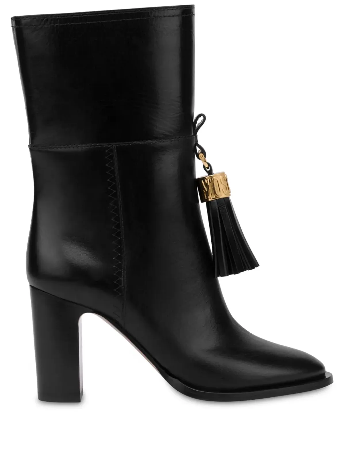 Moschino タッセルチャーム レザー アンクルブーツ - 画像1