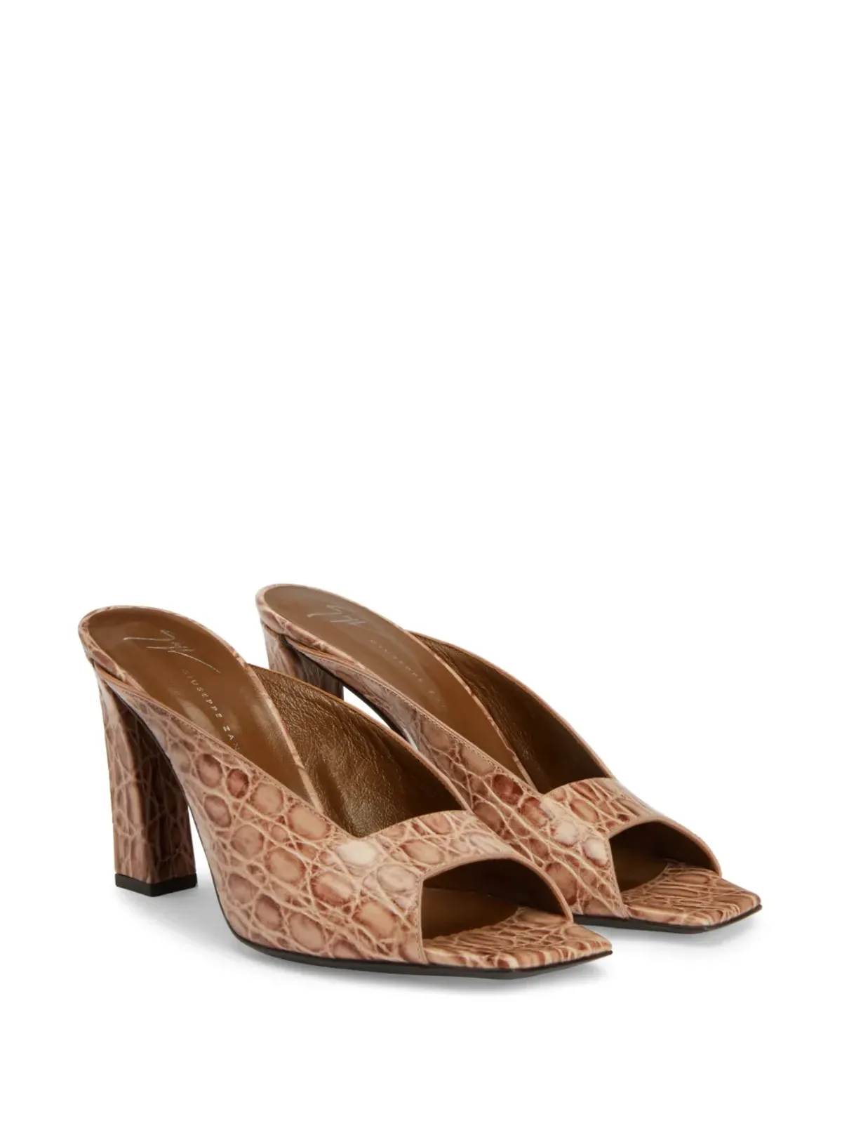 Giuseppe Zanotti Mya 90mm レザー ミュール - ニュートラル系 - 画像2