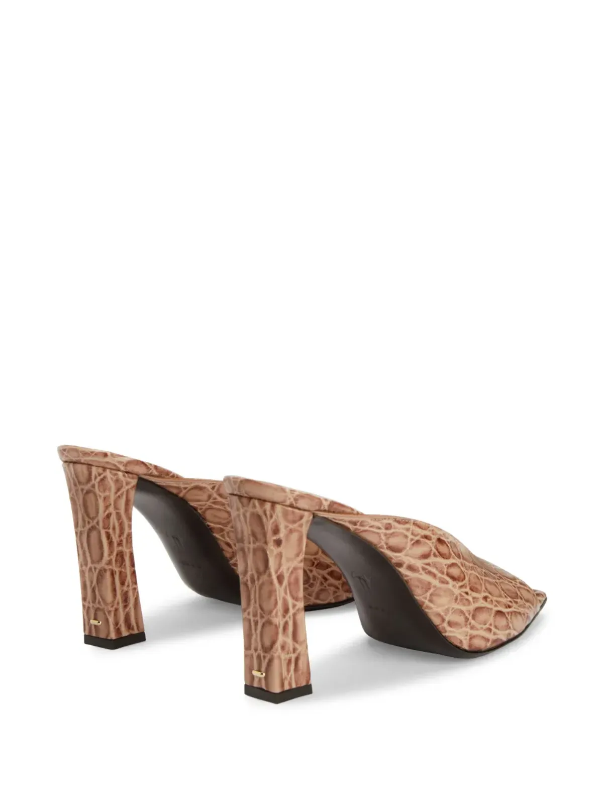 Giuseppe Zanotti Mya 90mm レザー ミュール - ニュートラル系 - 画像3