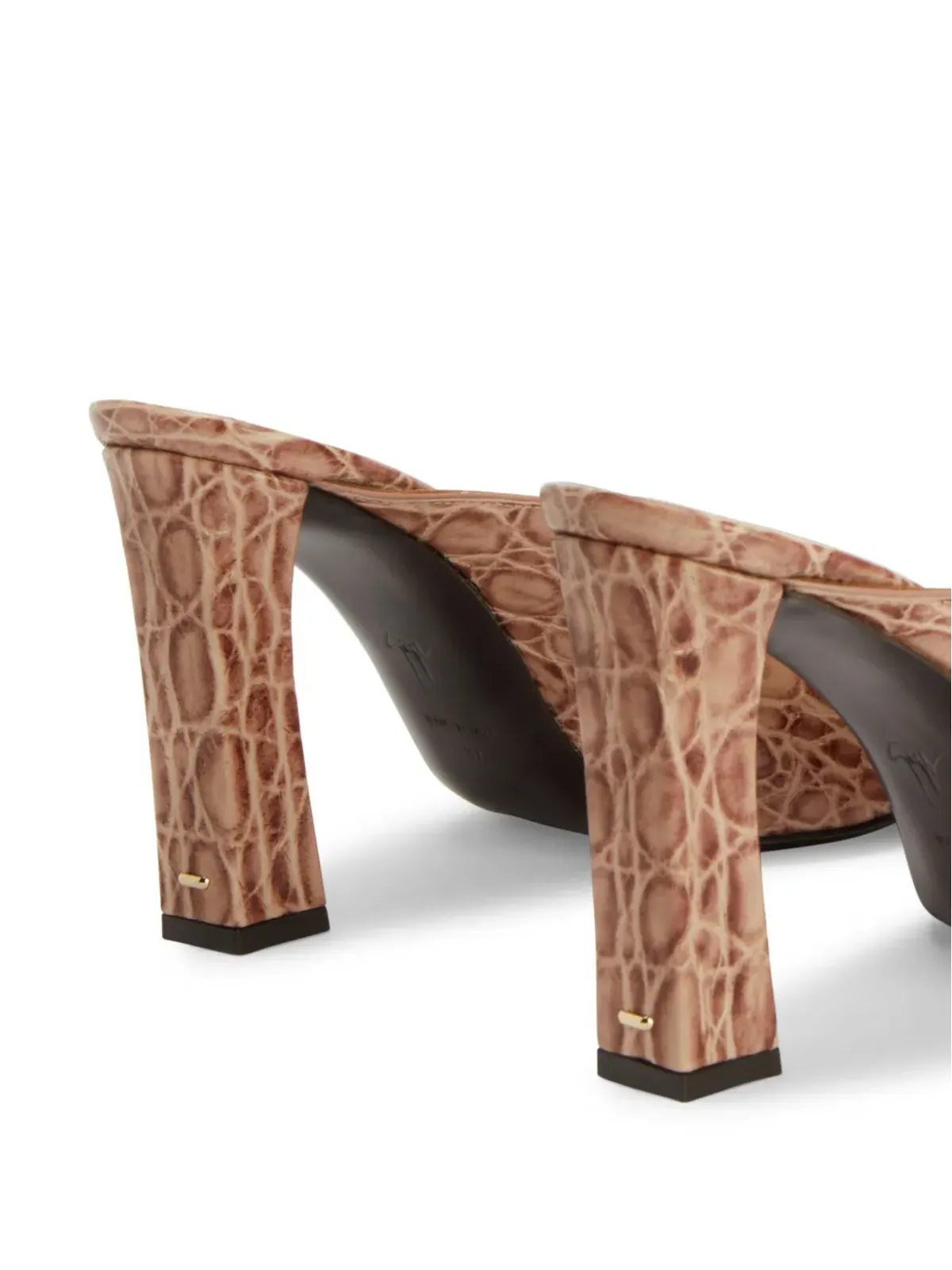 Giuseppe Zanotti Mya 90mm レザー ミュール - ニュートラル系 - 画像4