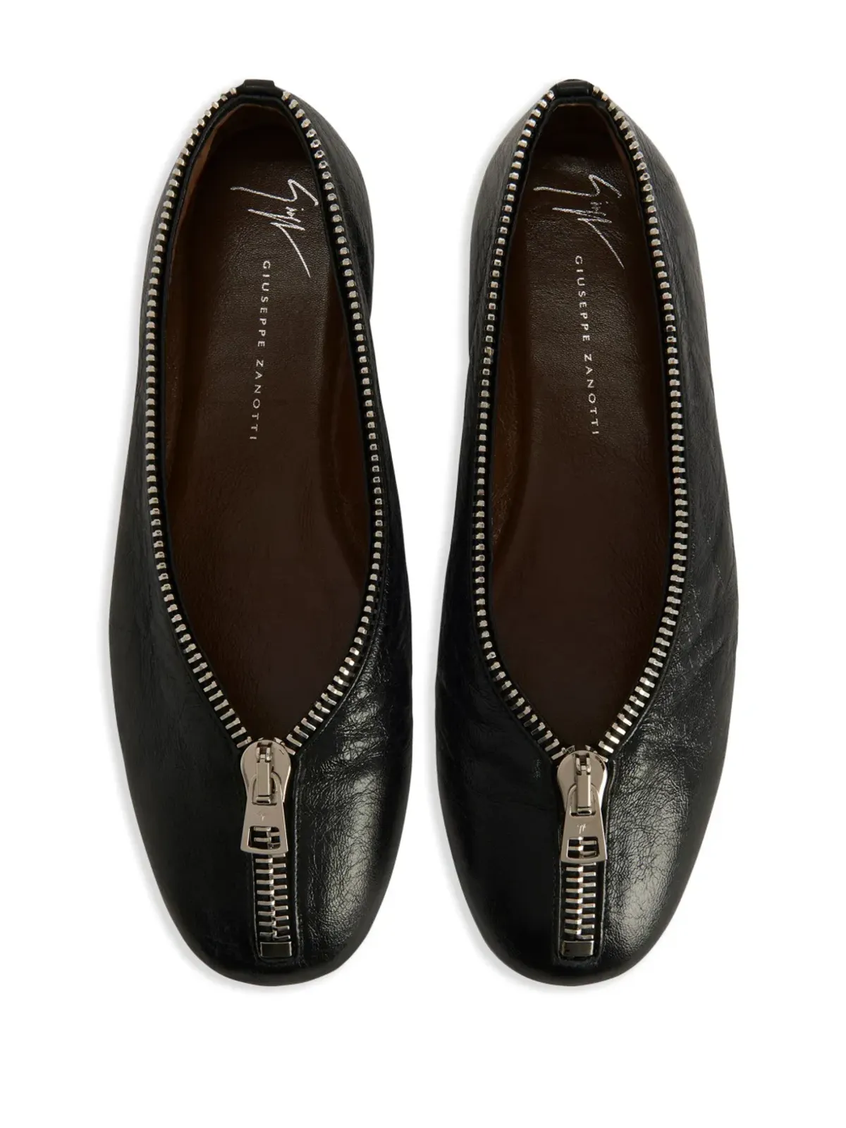Giuseppe Zanotti オレイン フラット バレエシューズ ブラック - 画像4