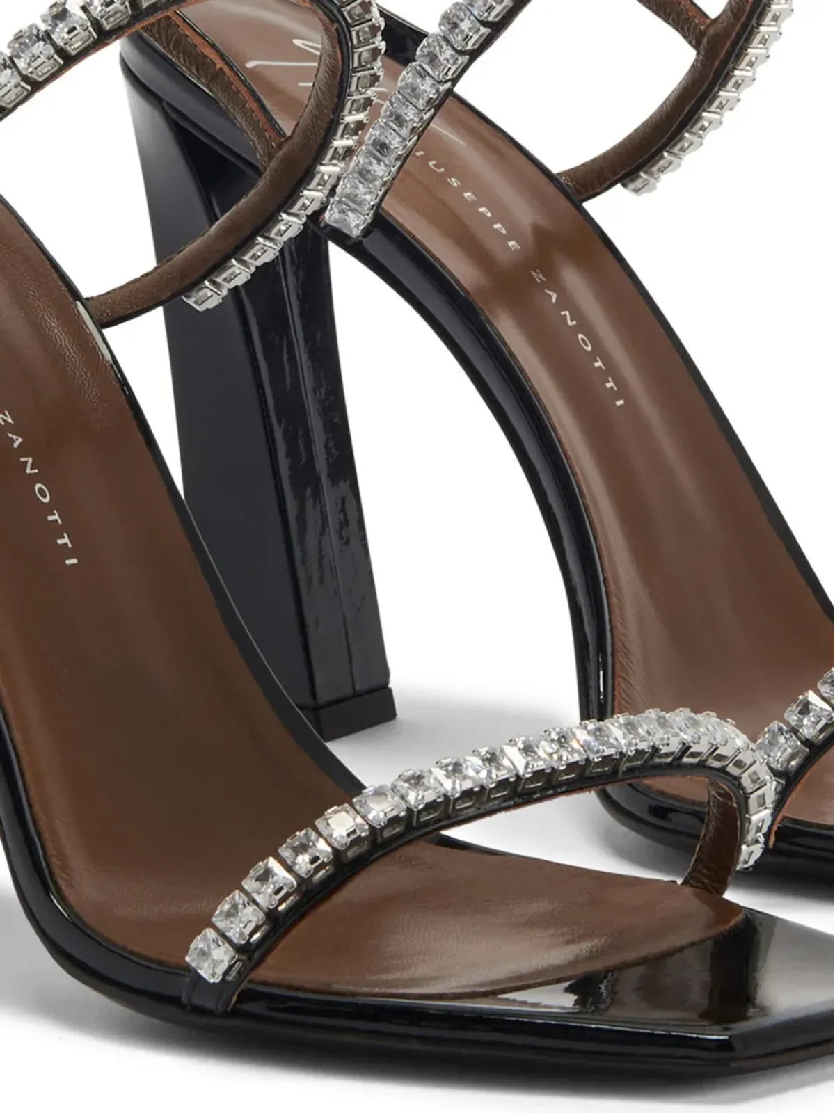 Giuseppe Zanotti 105mm Valentiine クリスタル サンダル ブラック - 画像4