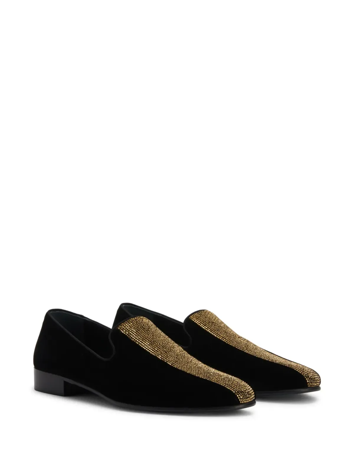 Giuseppe Zanotti タキシード ダイヤモンド ベルベット ローファー - 画像2