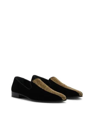 Giuseppe Zanotti タキシード ダイヤモンド ベルベット ローファー - サムネイル2