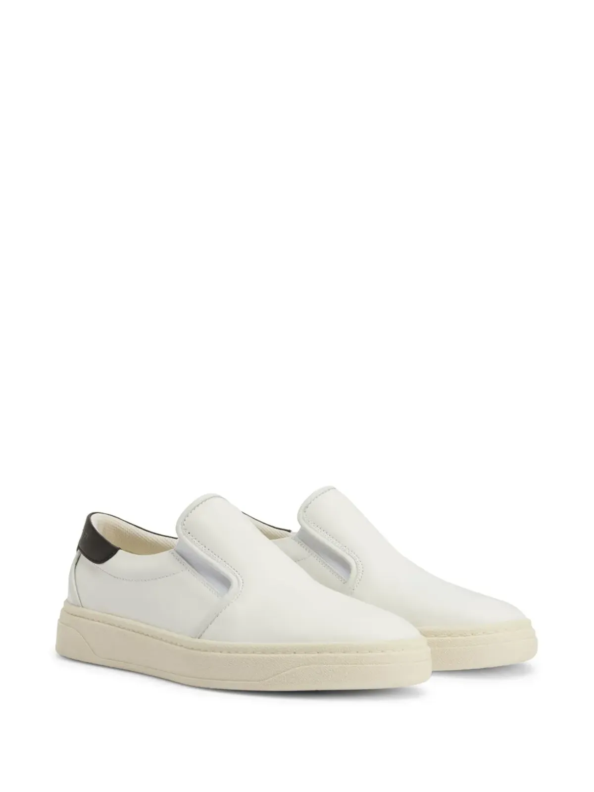 Giuseppe Zanotti レザー スリッポン スニーカー ホワイト - 画像2