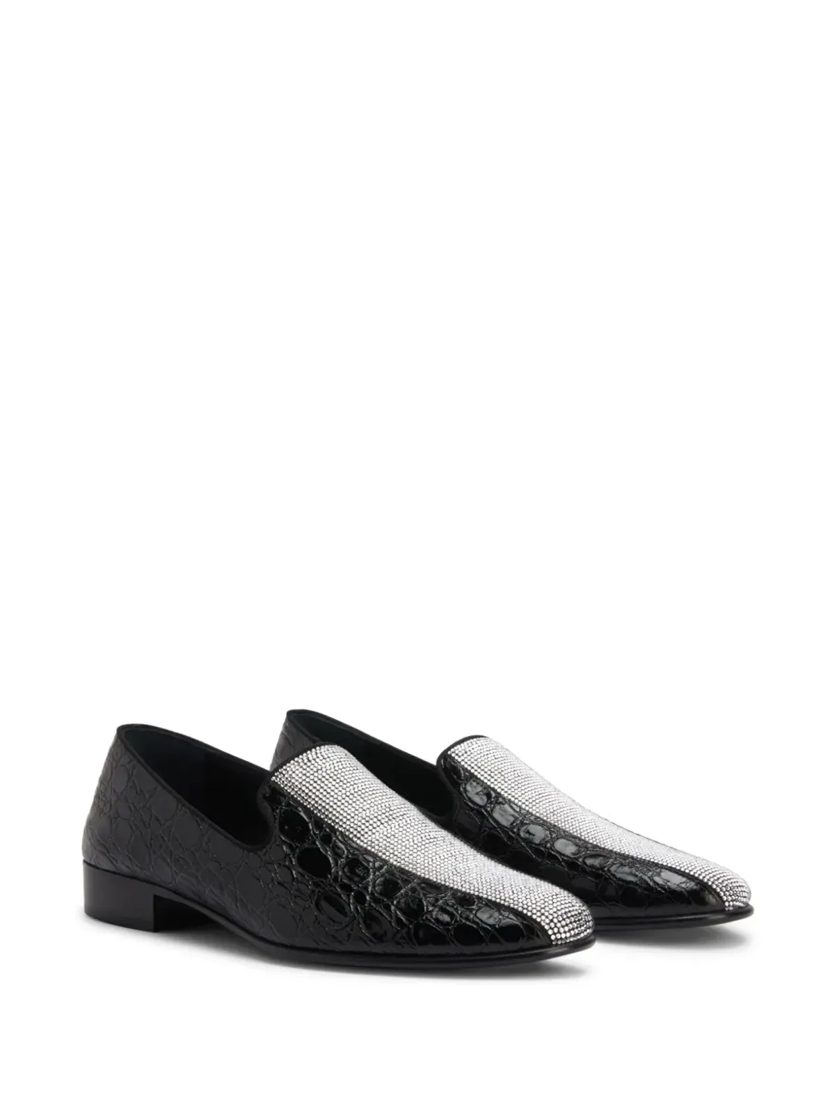 Giuseppe Zanotti タキシード ダイヤモンド レザー ローファー - ブラック - 画像2