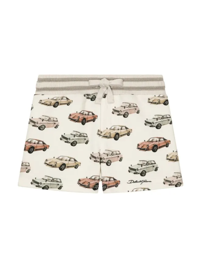 Dolce & Gabbana Kids Dolce & Gabbana Kids 車プリント コットンショーツ - ニュートラル系の商品画像