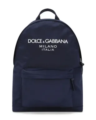 Dolce & Gabbana Kids ロゴプリント バックパック - ブルー - サムネイル1