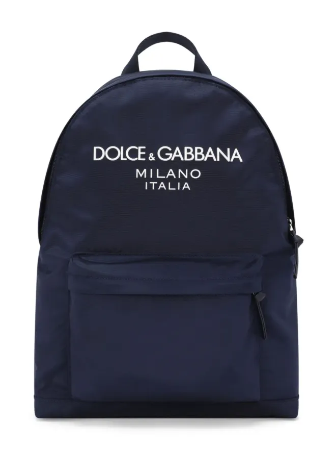 Dolce & Gabbana Kids Dolce & Gabbana Kids ロゴプリント バックパック - ブルーの商品画像