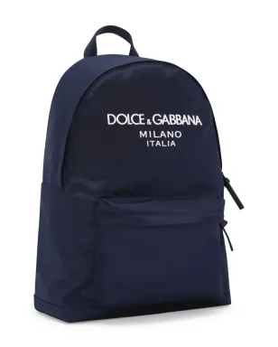 Dolce & Gabbana Kids ロゴプリント バックパック - ブルー - サムネイル3