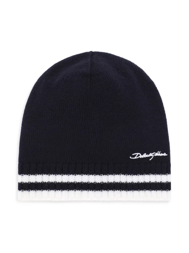 Dolce & Gabbana Kids Dolce & Gabbana Kids ロゴ刺繍ビーニー帽子の商品画像