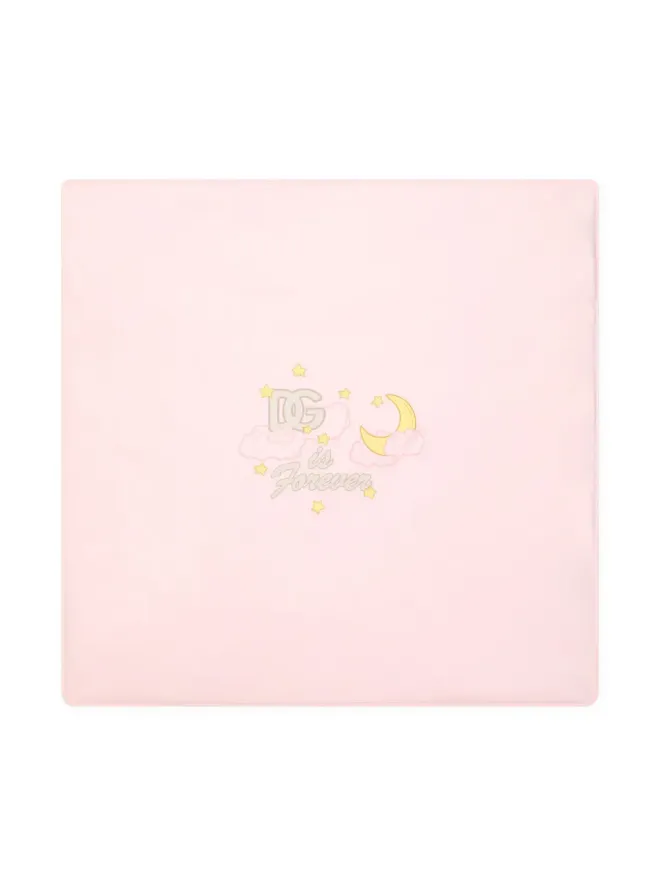 Dolce & Gabbana Kids Dolce & Gabbana Kids ロゴプリント入りジャージーブランケット - ピンクの商品画像