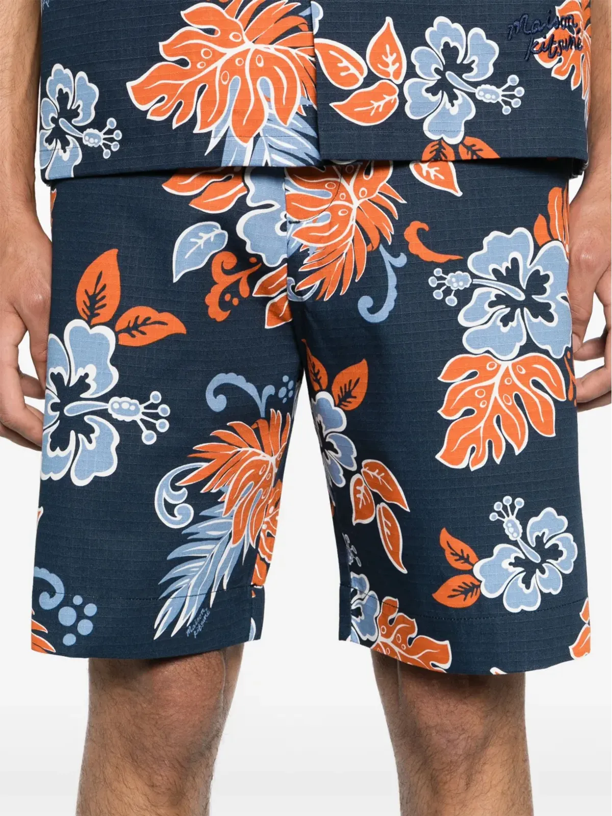 Maison Kitsuné 花柄プリントリップストップショーツ - ブルー - 画像5