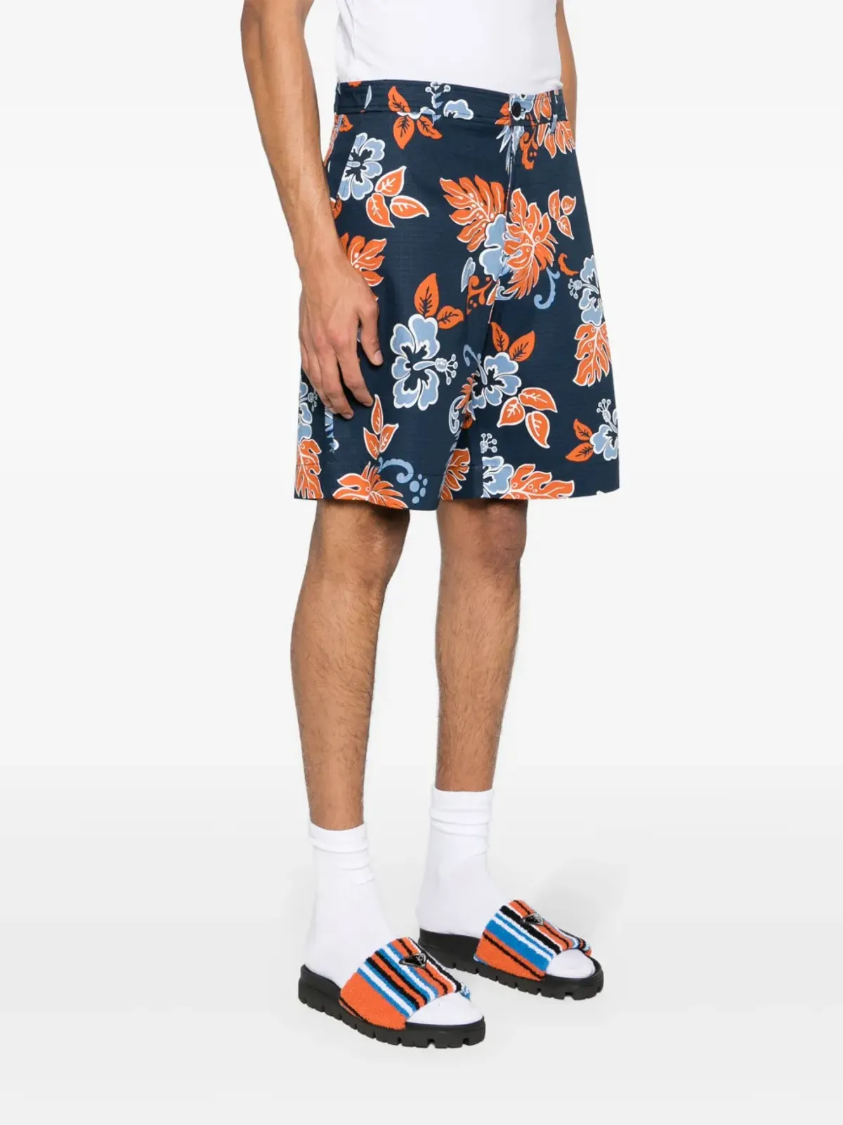 Maison Kitsuné 花柄プリントリップストップショーツ - ブルー - 画像3