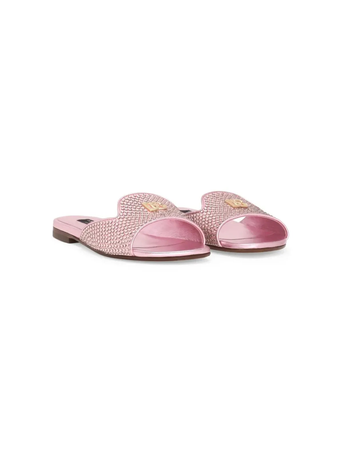 Dolce & Gabbana Kids DG ラインストーン サンダル - ピンク - 画像1