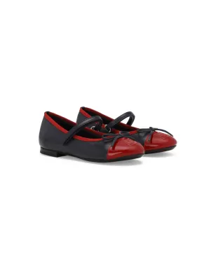 Dolce & Gabbana Kids パテントレザー バレリーナシューズ - ブルー - サムネイル1