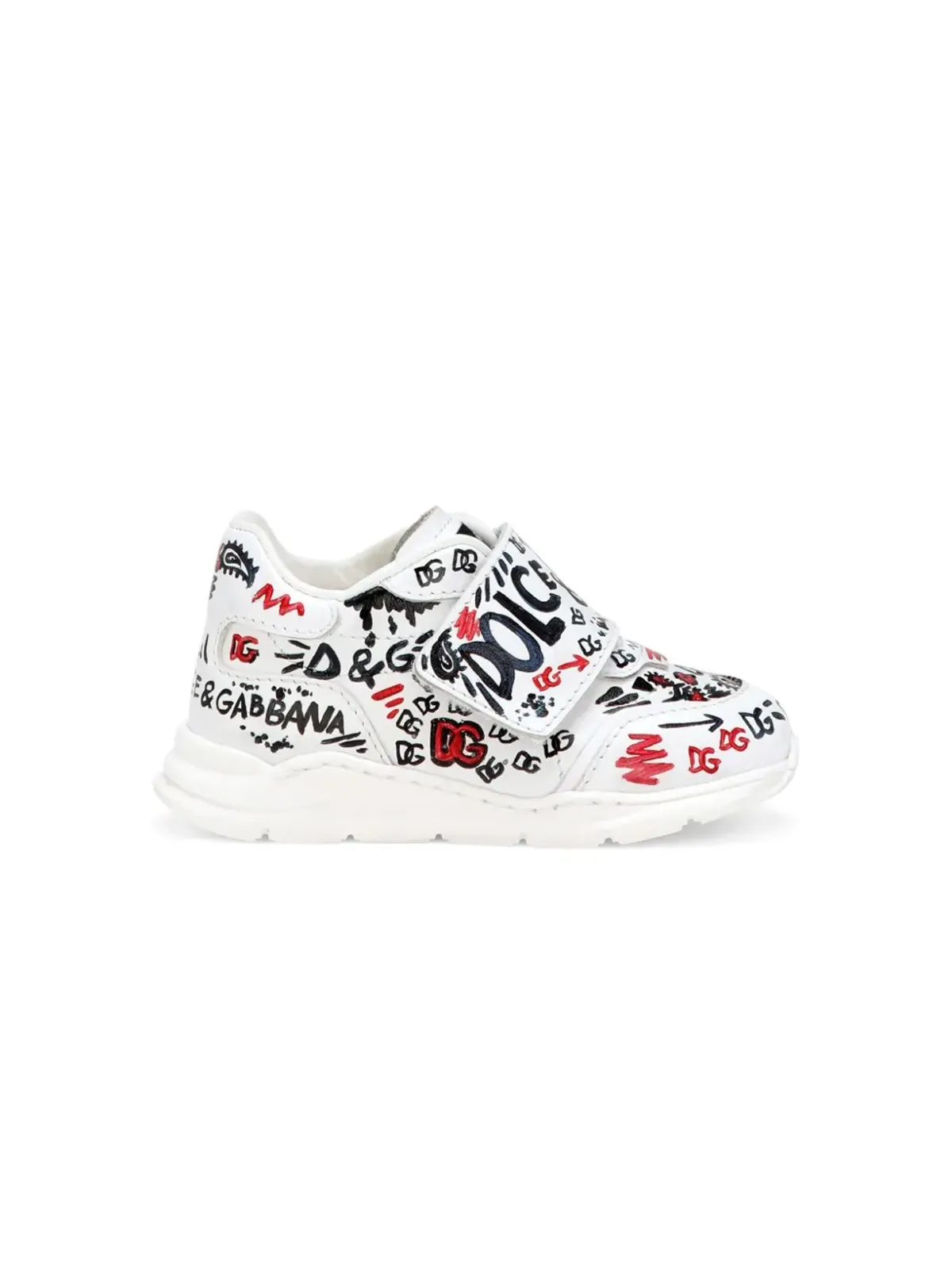 Dolce & Gabbana Kids プリントレザー スニーカー ホワイト - 画像2