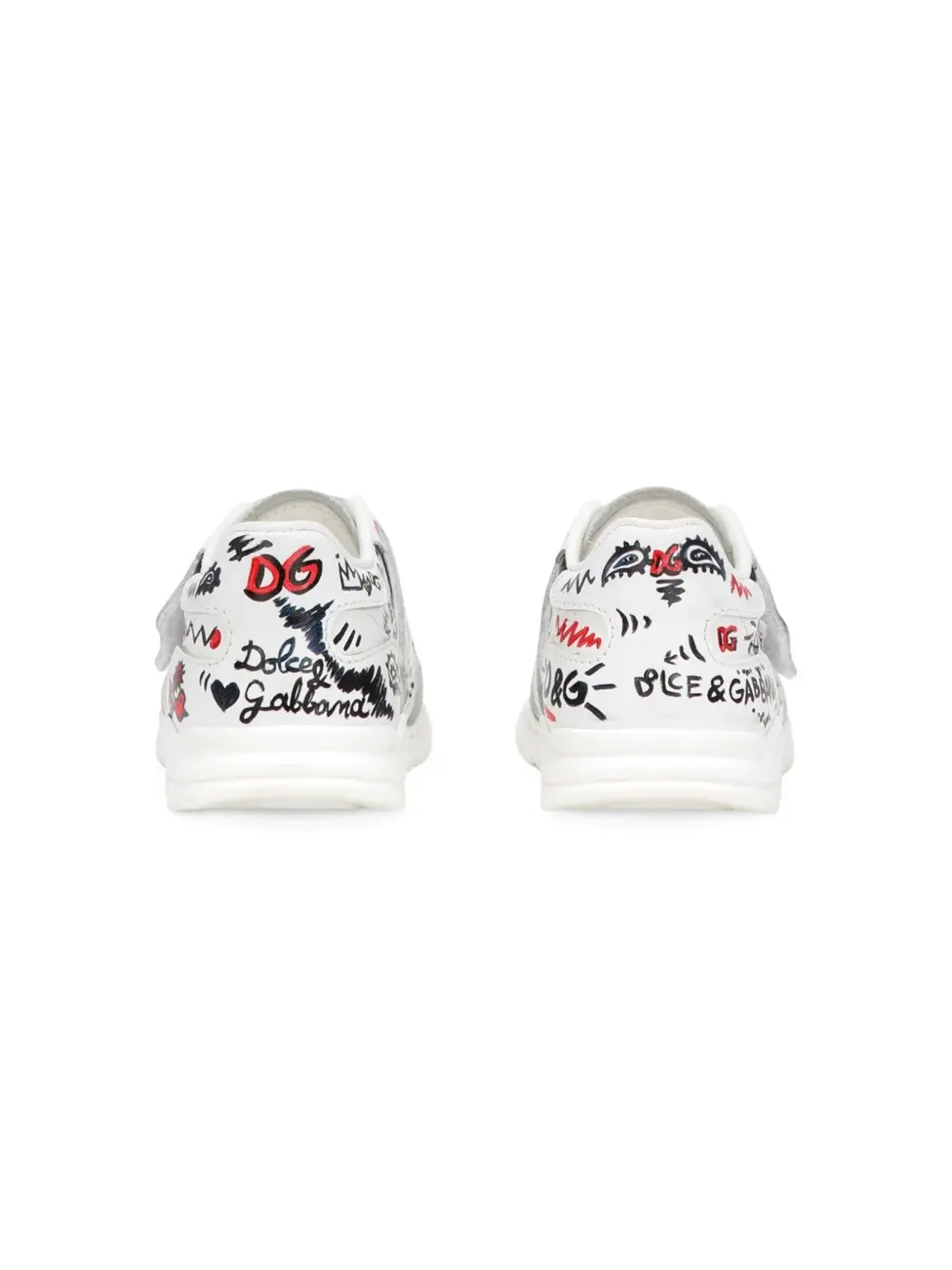 Dolce & Gabbana Kids プリントレザー スニーカー ホワイト - 画像3