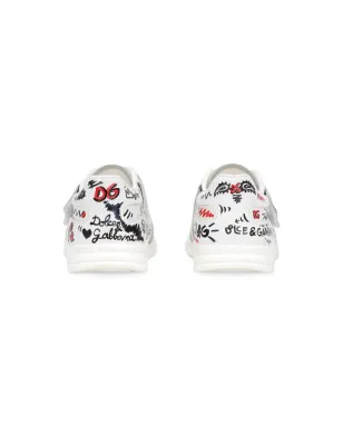 Dolce & Gabbana Kids プリントレザー スニーカー ホワイト - サムネイル3