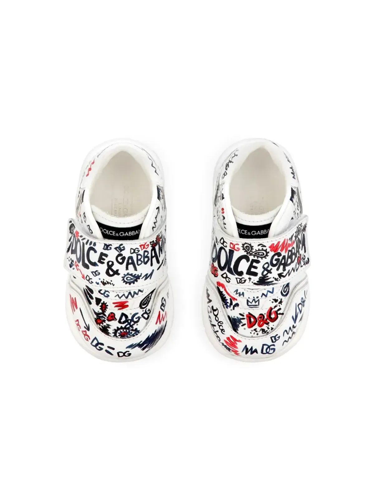 Dolce & Gabbana Kids プリントレザー スニーカー ホワイト - 画像4