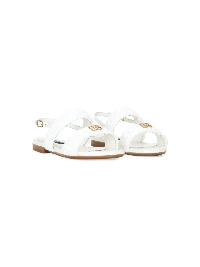 Dolce & Gabbana Kids Dolce & Gabbana Kids クロシェットレザーサンダルの商品画像