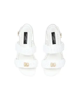 Dolce & Gabbana Kids クロシェットレザーサンダル - サムネイル4