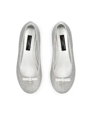 Dolce & Gabbana Kids DG グリッター バレリーナ シューズ - サムネイル4