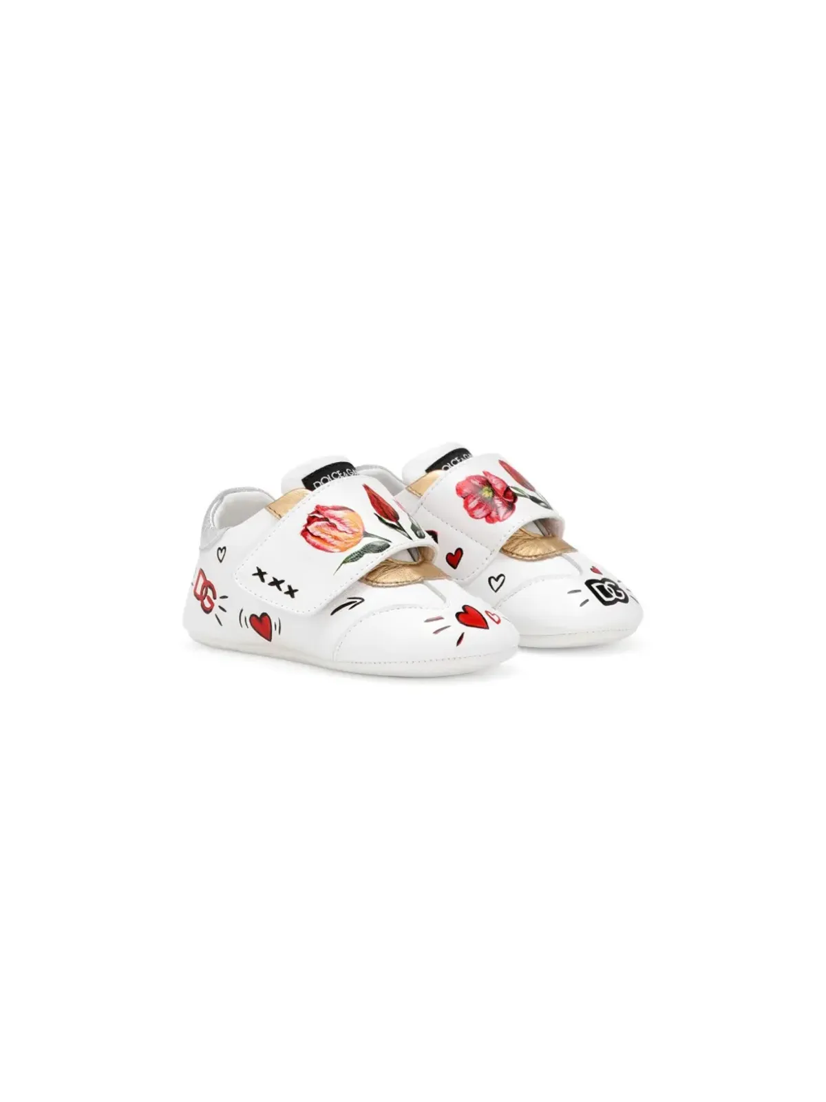 Dolce & Gabbana Kids ロゴパッチ レザー スニーカー - ホワイト - 画像2